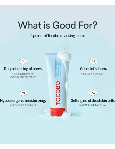 Coconut Clay Cleansing Foam 150ml | TOCOBO | Deep Yet Gentle Cleanse
