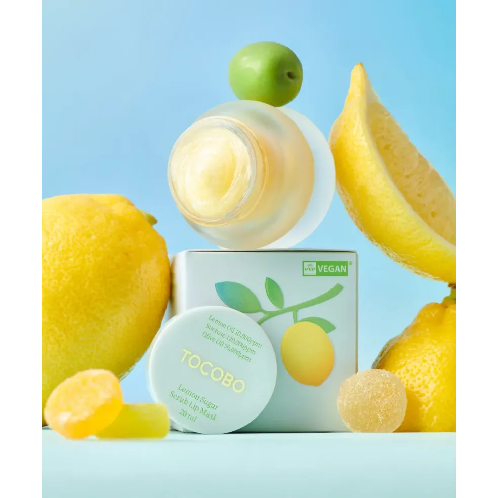 Lemon Sugar Lip Mask 20ml | TOCOBO | Overnight Exfoliation & Hydration