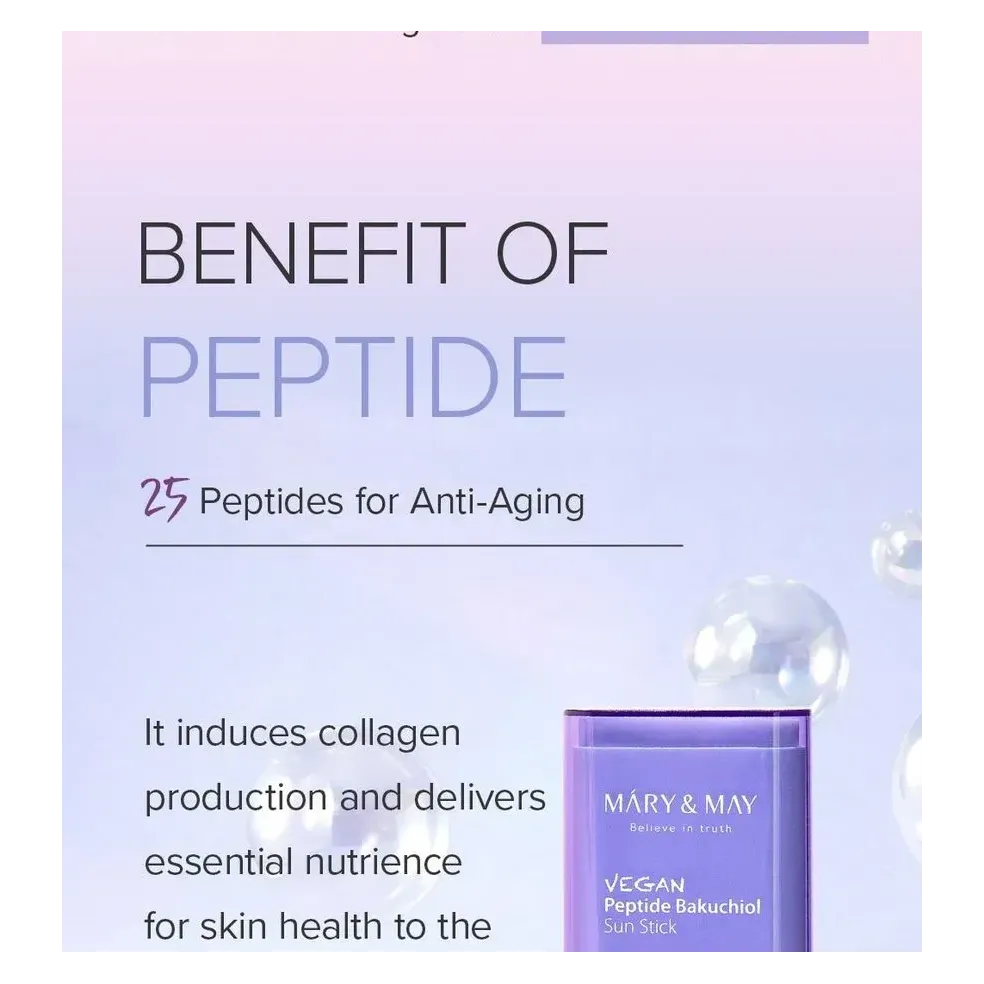 Mary&May Vegan Peptide Bakuchiol Sun Stick - Sun Protection and Anti-Aging