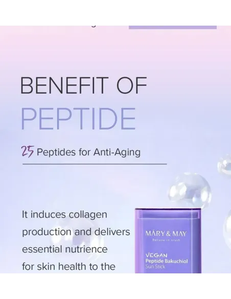 Mary&May Vegan Peptide Bakuchiol Sun Stick - Protección Solar y Anti-envejecimiento