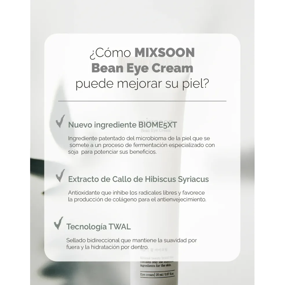Crema para Ojos Mixsoon Bean Eye Cream 20ml - Hidratación y Reducción de Ojeras