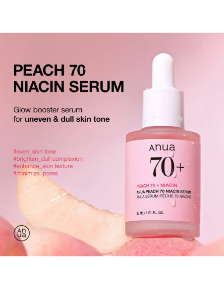 Glow e tom uniforme Anua Peach 70 Niacin Serum