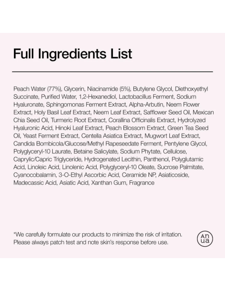 Glow e tom uniforme Anua Peach 70 Niacin Serum