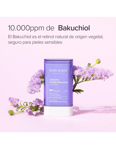Mary&May Vegan Peptide Bakuchiol Sun Stick - Sun Protection and Anti-Aging