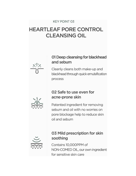 Óleo de Limpeza Heartleaf Pore Control 200ml | Kosmetica