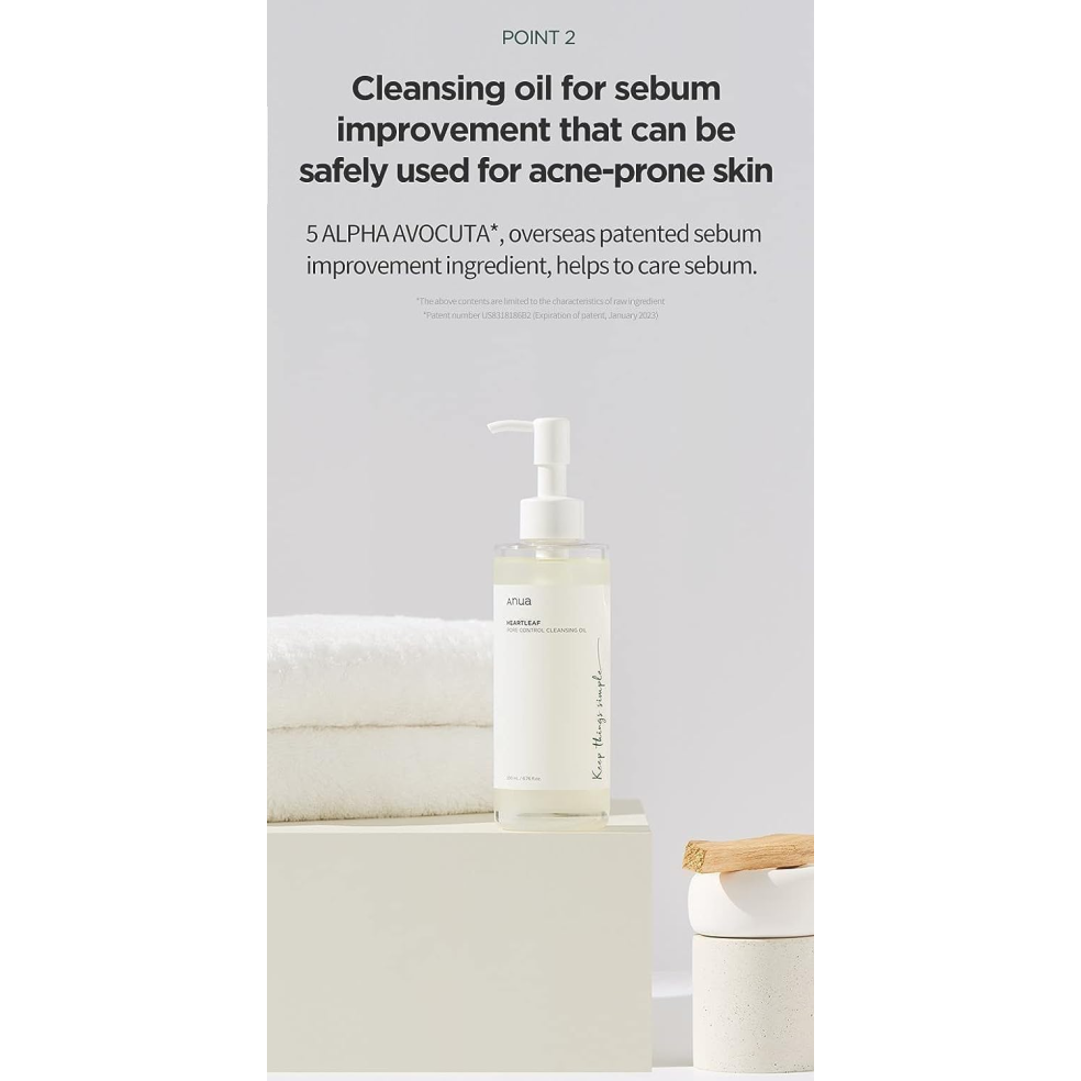 Anua Aceite Limpiador Control de Poros con Heartleaf 200ml | Limpieza Suave y Efectiva