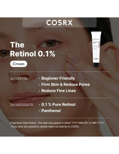 COSRX The Retinol 0.1 Cream 20ml | Retinol cream for early fine lines