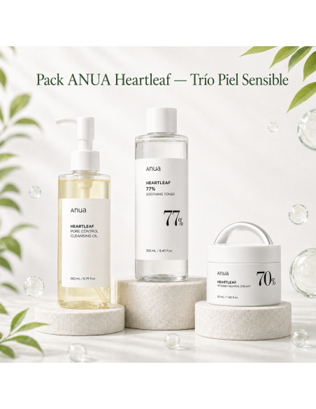 ANUA Heartleaf Sensitive Skin Pack | Oil + Toner + Calming Cream | Kosmetica