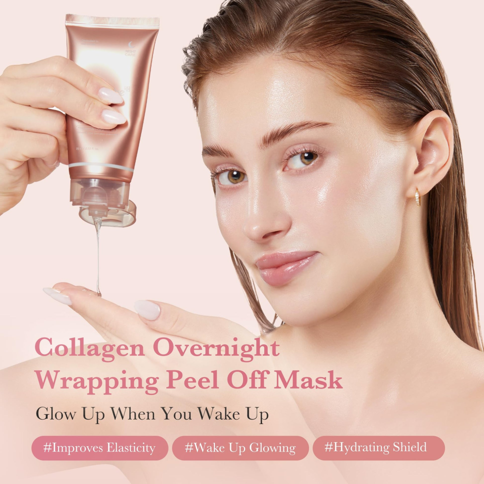 Aplicación de mascarilla nocturna - efecto glow