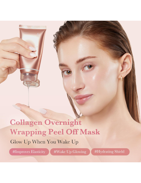 Aplicación de mascarilla nocturna - efecto glow