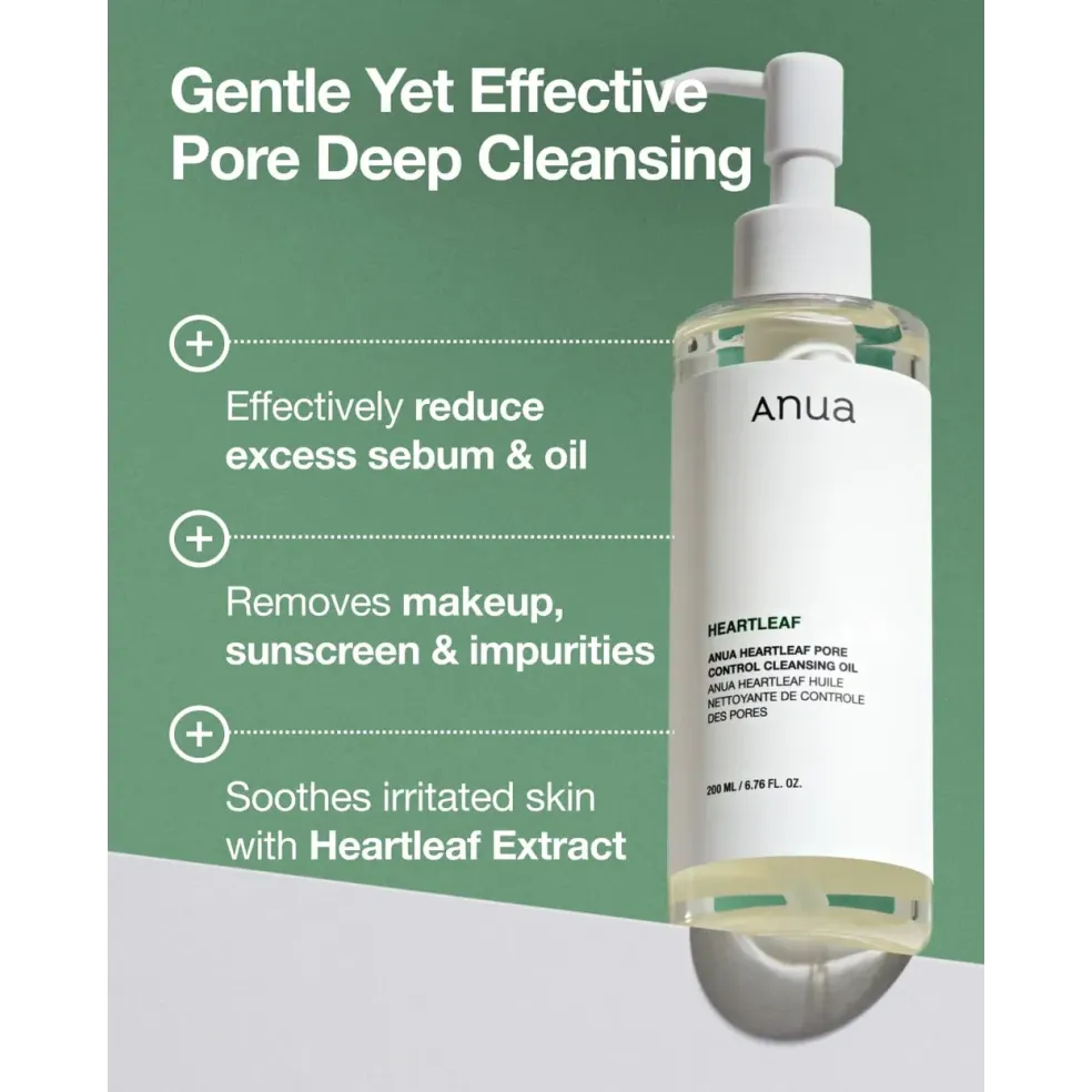 Anua Heartleaf Pore Control Cleansing Oil 200ml | Gentle & Effective Cleanser
