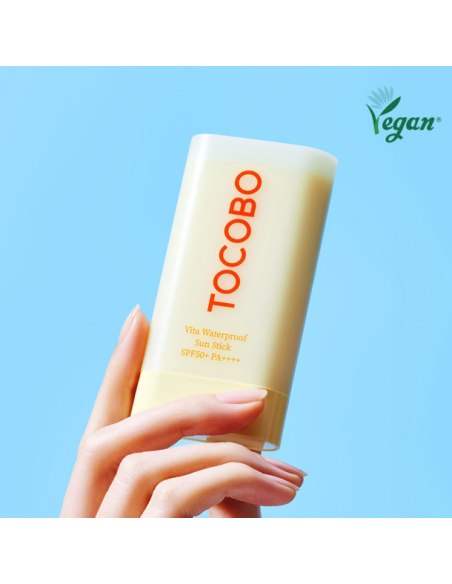 Sun stick vegano resistente al agua y al sudor