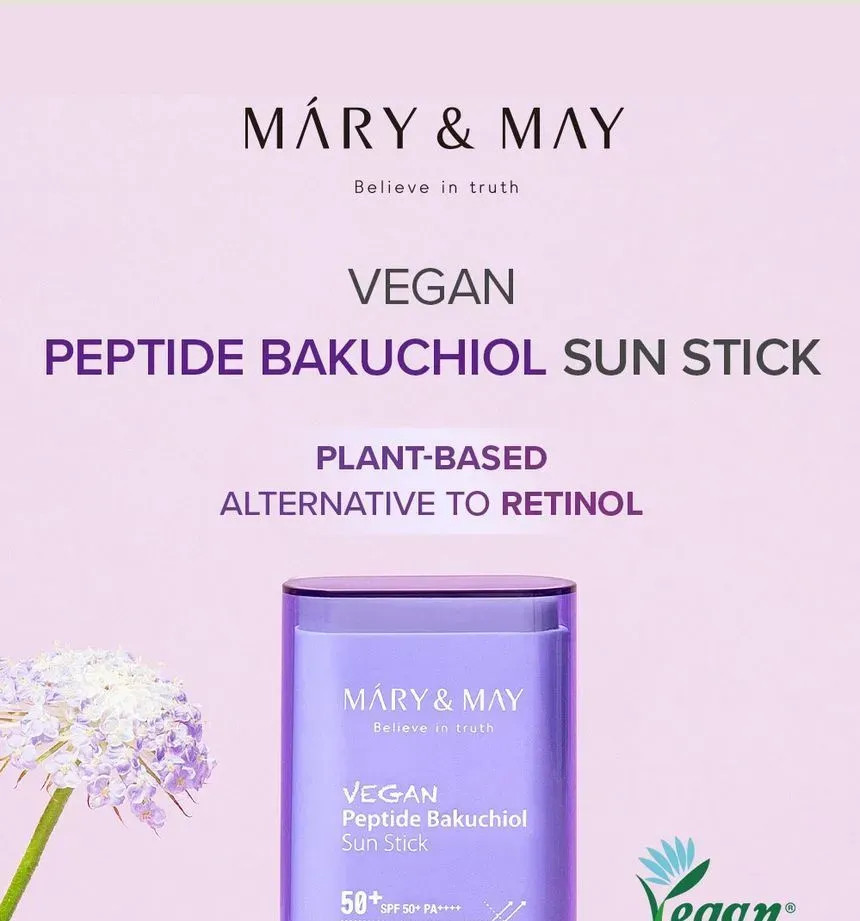 Mary&May Vegan Peptide Bakuchiol Sun Stick SPF50+ PA++++ 18g