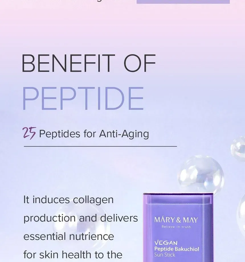 Mary&May Vegan Peptide Bakuchiol Sun Stick SPF50+ PA++++ 18g