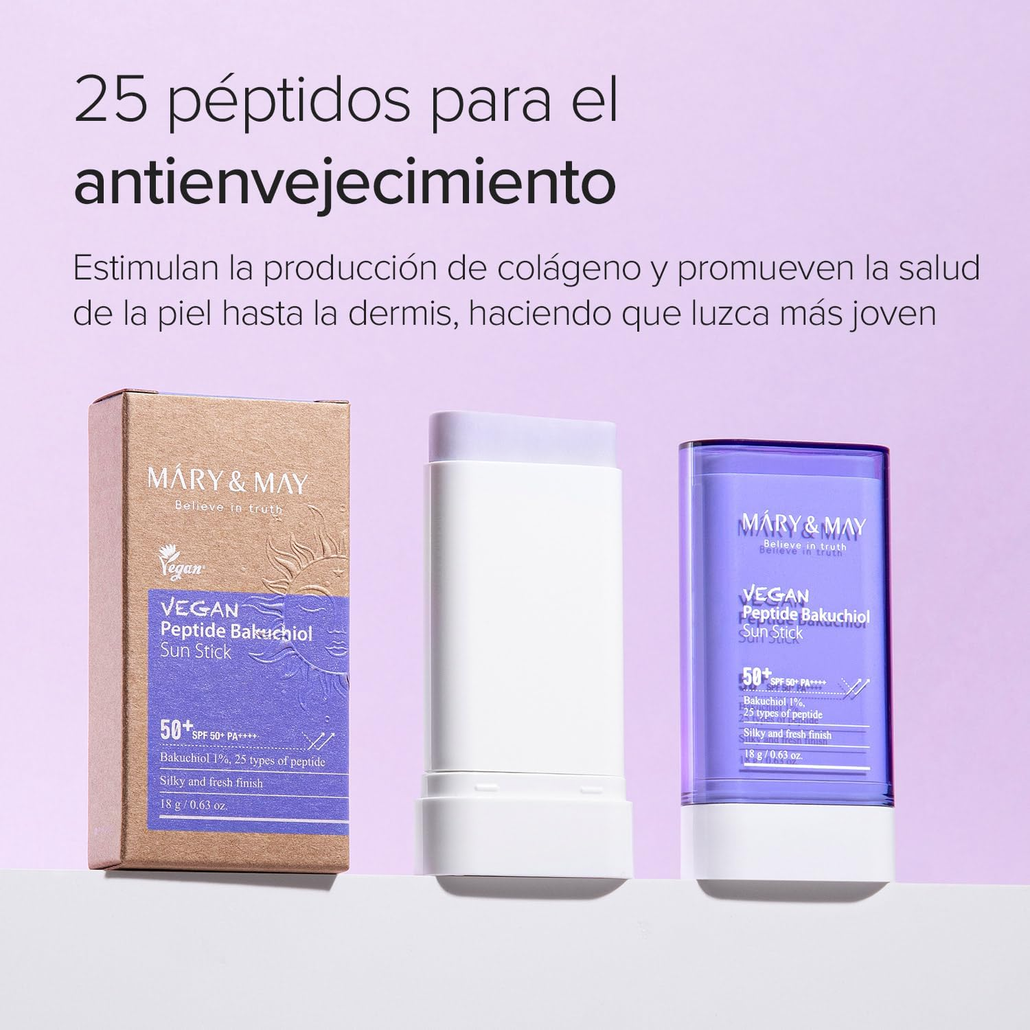 Mary&May Vegan Peptide Bakuchiol Sun Stick SPF50+ PA++++ 18g